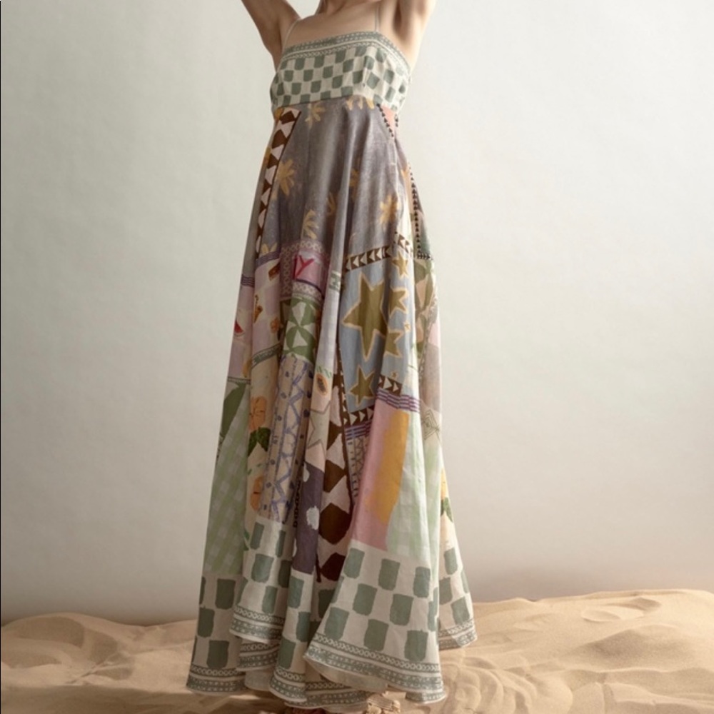Boho Patchwork Maxi Dress in Pastel Multi - Picture 12 of 16